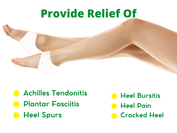 Silicone Heel Sleeve Socks - Moisturizing Gel Feet Heel Spur Pads Socks for Relief Heel Pain & Plantar Fasciitis
