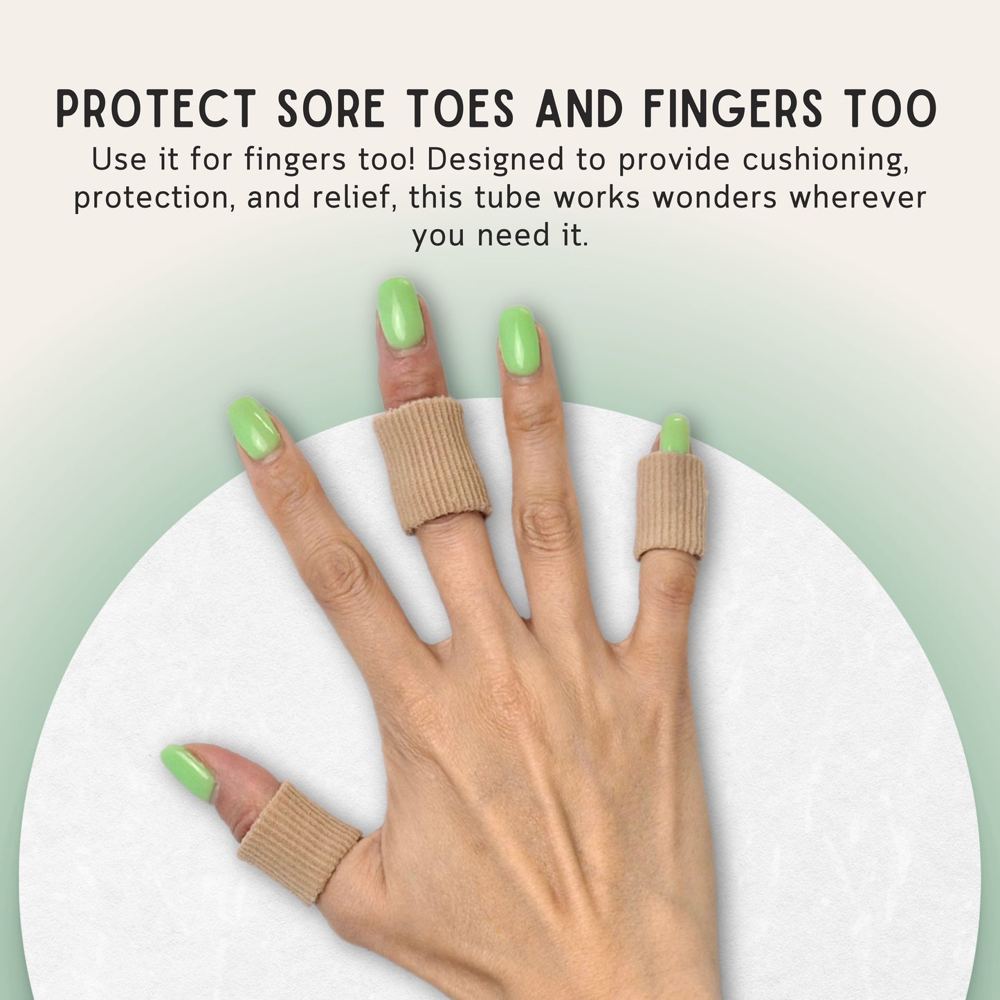 Gel Toe Protectors -Gel Toe Tube - Fabric Sleeve Toe Protectors 2PCS