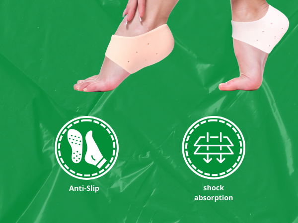 Silicone Heel Sleeve Socks - Moisturizing Gel Feet Heel Spur Pads Socks for Relief Heel Pain & Plantar Fasciitis