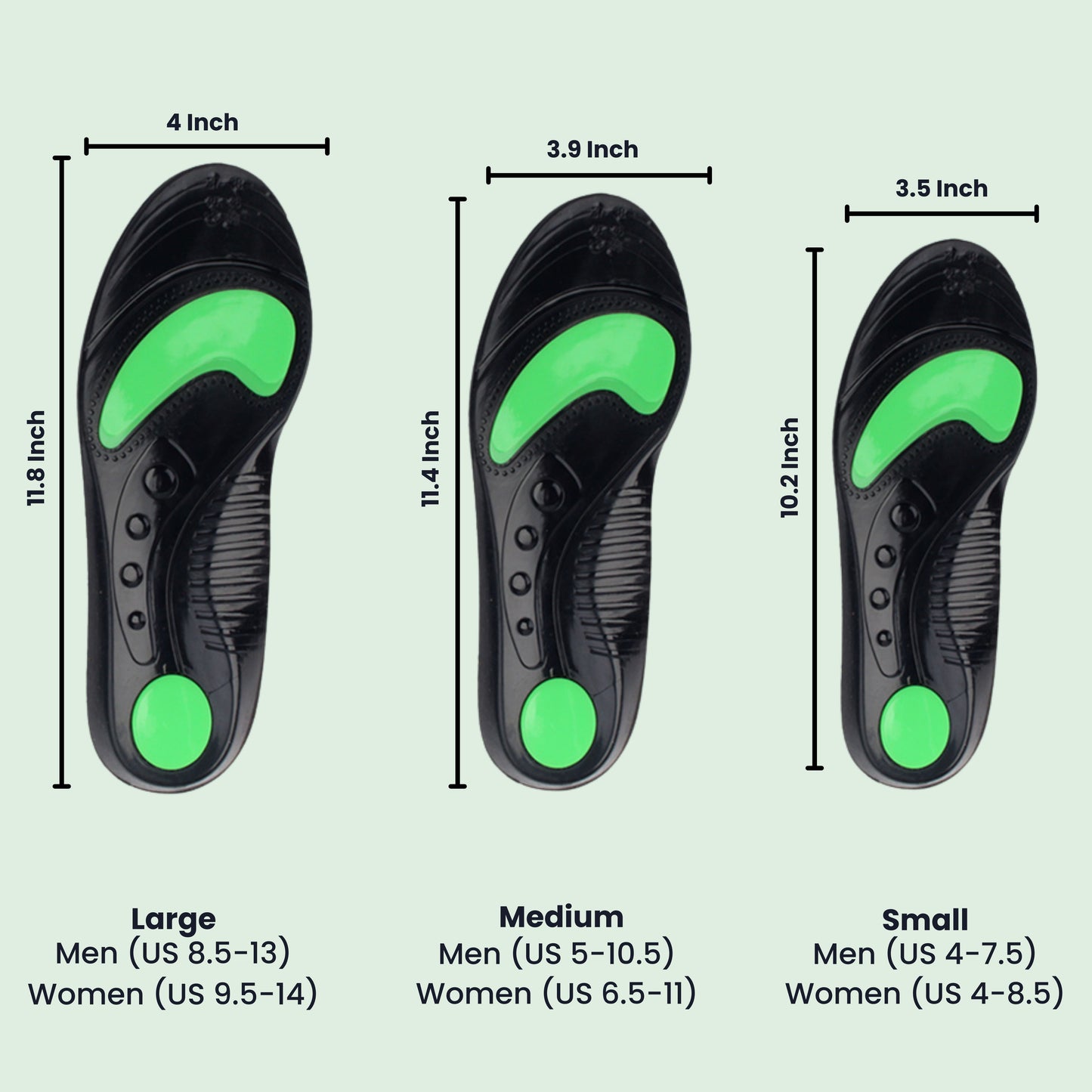 Gel Insoles Offering Shock Absorption and Cushioning for Foot Relief Massage Inserts