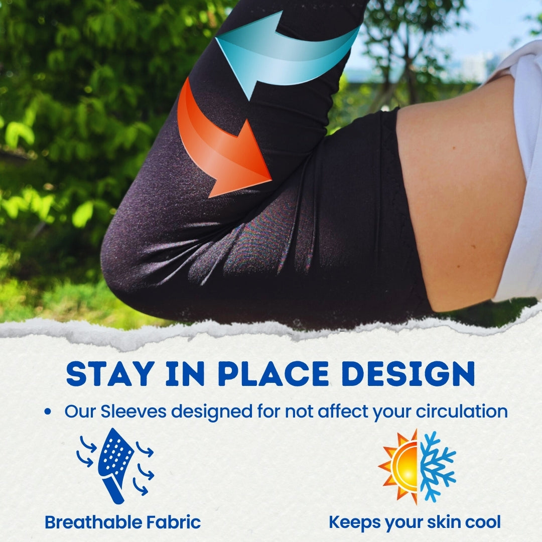 2 Pairs UV Sun Protection Cooling Arm Sleeves for Cycling, Running, Golf, Driving Sleeves for Men & Women