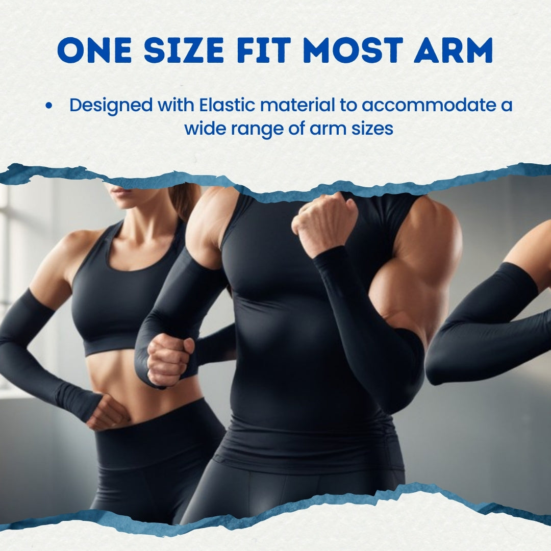 2 Pairs UV Sun Protection Cooling Arm Sleeves for Cycling, Running, Golf, Driving Sleeves for Men & Women