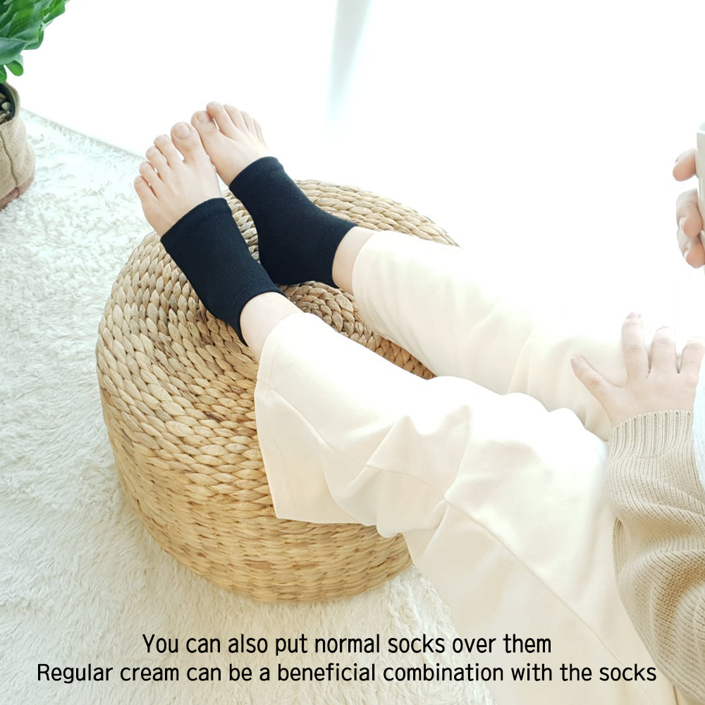Moisturizing Gel Heel Socks for Men and Women - Open Toe Soft Silicon Sock for Dry Cracked Feet