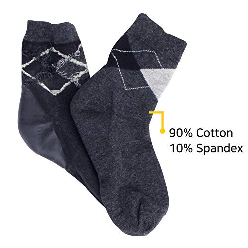 Spa Socks - Gel Heel Sleeves for Dry Cracked Feet – Silicone Moisturizing Socks (2 Pairs, Normal Style - Dark Gray)