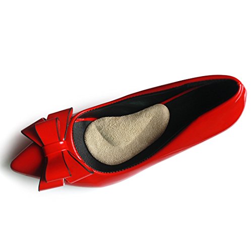 footinsole Arch Support Insoles (4 Pcs) Gel Foot Massage Suede Insoles for Fallen Arches - 2 Pairs