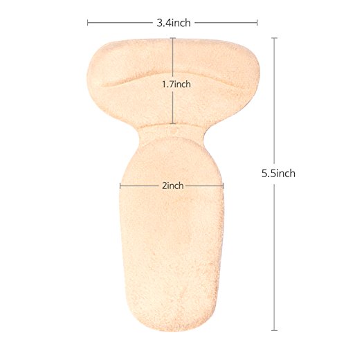 Heel Grip Pads - Gel Back Heel Cushion Protector Liners - Adhesive Silicone Fabric Suede Shoe Inserts to Prevent Blisters for Men & Women - 2 Pairs (4 Pieces)