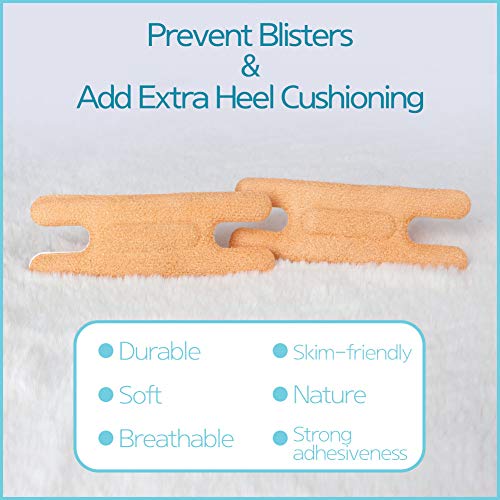 Heel Cushion Pads, Reusable Self Adhesive Inserts and Grips, Foot Protector Liners (Beige)