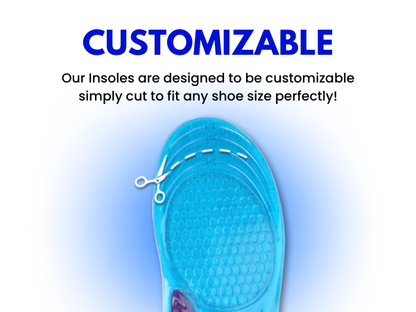 Foot Relief Soft Silicone Sports Gel Insoles, Massage for Work
