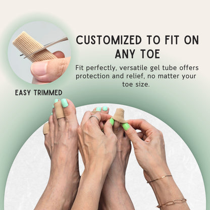 Gel Toe Protectors -Gel Toe Tube - Fabric Sleeve Toe Protectors 2PCS