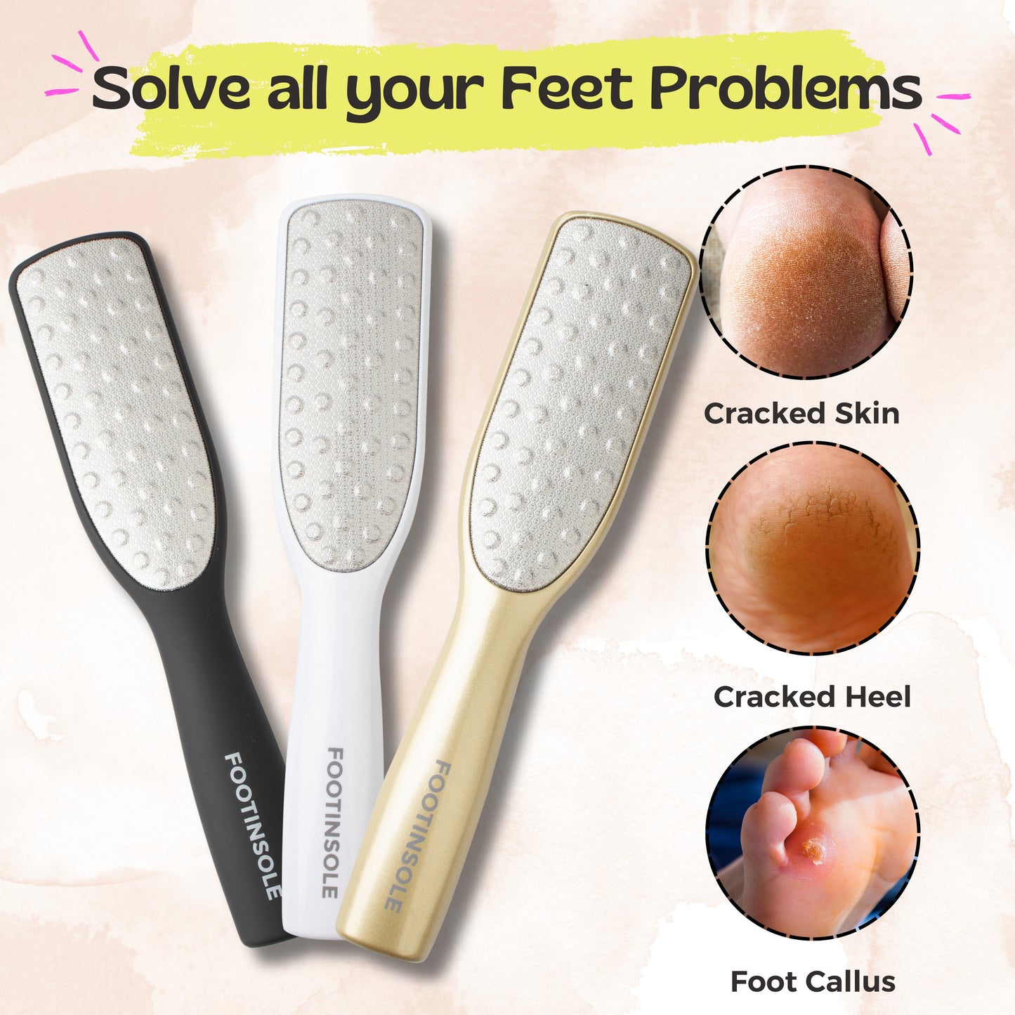 Dual Sided Foot Files Callus Remover - Foot Care Pedicure Stainless Steel File