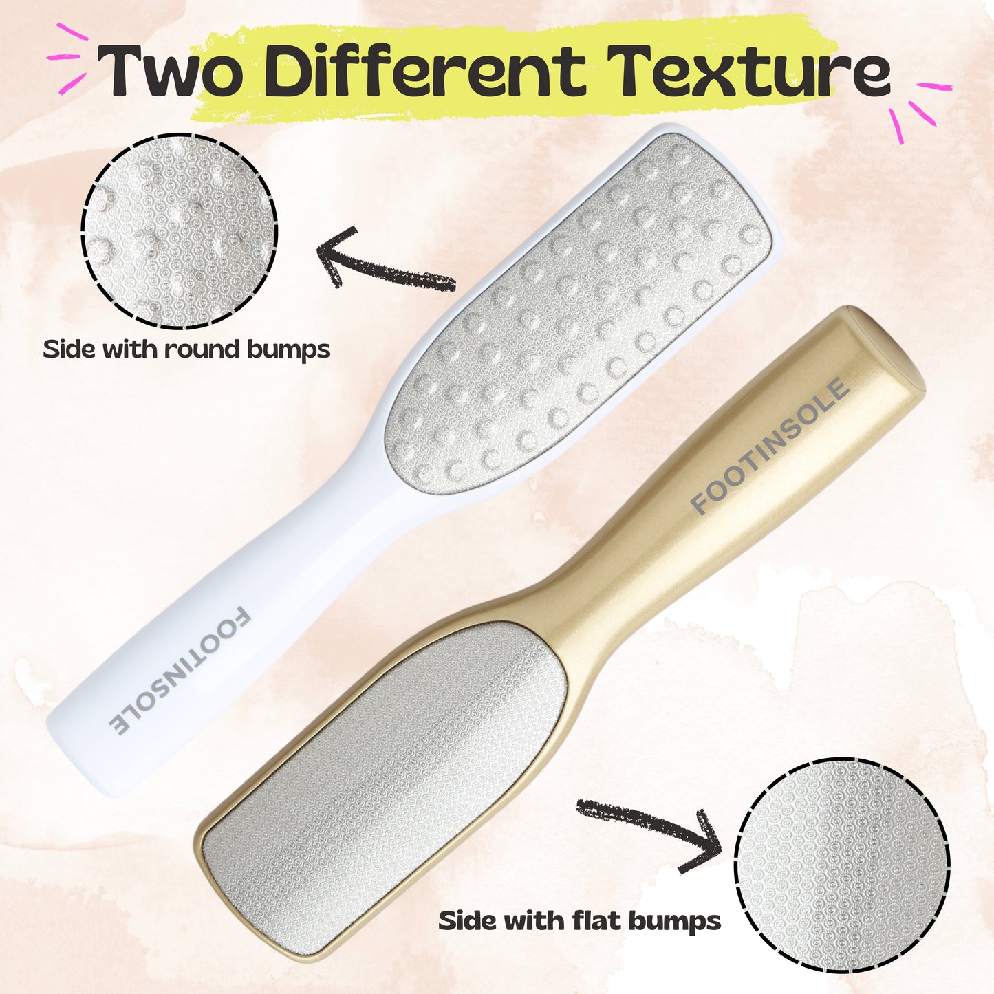 Dual Sided Foot Files Callus Remover - Foot Care Pedicure Stainless Steel File