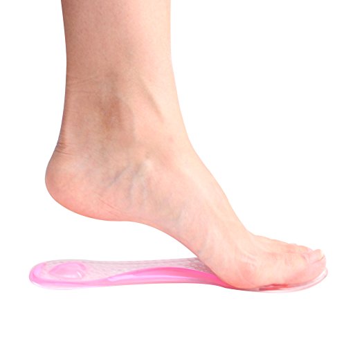 footinsole Arch Support Cushion Insoles – Effective Support for Fallen, Flat or Weak Arches (with Heel Cushion, Pink)