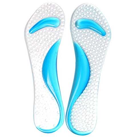 footinsole Arch Support Orthotic Insoles – Effective Support for Fallen, Flat or Weak Arches (Without Heel Cushion, Blue)