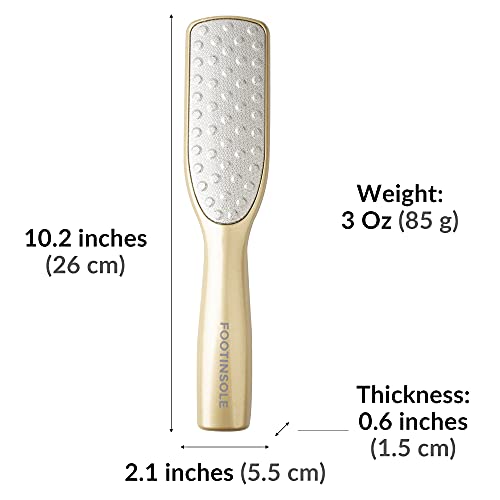 Dual Sided Foot Files Callus Remover - Foot Care Pedicure Stainless Steel File to Removes Hard Skin on Wet or Dry Feet (Gold)