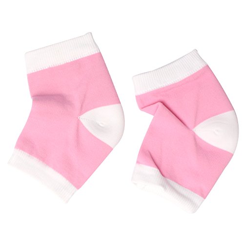 Moisturizing Gel Heel Socks for Men and Women - Open Toe Soft Silicon Sock for Dry Cracked Feet and Pain Relief (Pink)