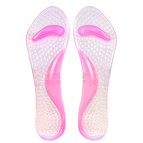 footinsole Arch Support Orthotic Insoles – Effective Support for Fallen, Flat or Weak Arches (Without Heel Cushion, Pink)