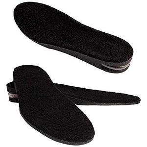 Height Increase Insoles with Fur and Air Cushion - 1.2" Shoe Lifts - Heel Lift (US Women's 6-8) Black