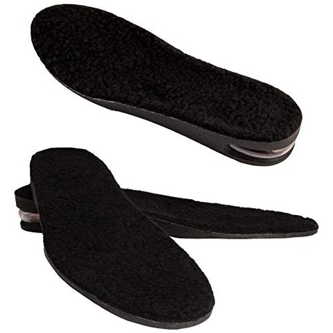 Height Increase Insoles with Fur and Air Cushion - 1.2" Shoe Lifts - Heel Lift (US Men's 7-9.5) Black