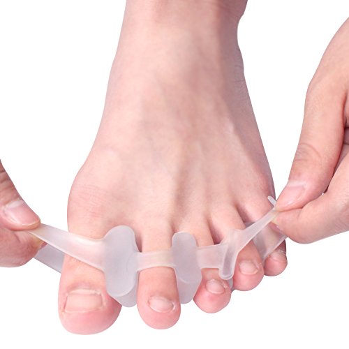 Gel Toe Separators for Men & Women - Silicone Toes Spacers Achilles Stretcher for Bunion Pain Relief Plantar Fasciitis Correction
