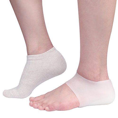 1 Inch Height Increase Gel Sleeves - Silicone Heel Socks - Invisible Heel Protector