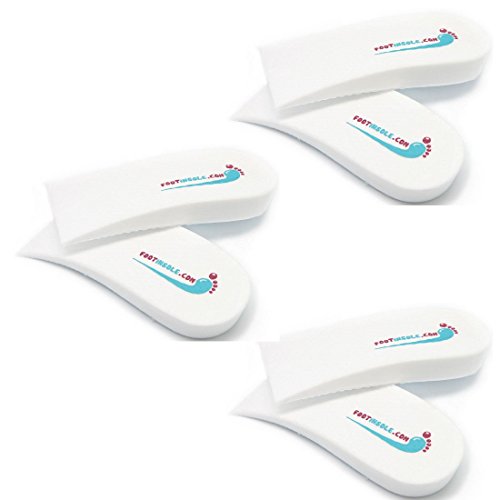 footinsole Height Increase Shoes Insoles Lift Kit 0.8 inches Heels Inserts (White, 3 Pairs)