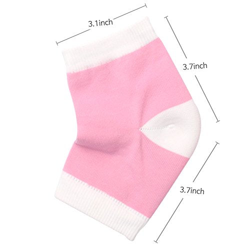 Moisturizing Gel Heel Socks for Men and Women - Open Toe Soft Silicon Sock for Dry Cracked Feet and Pain Relief (Pink)