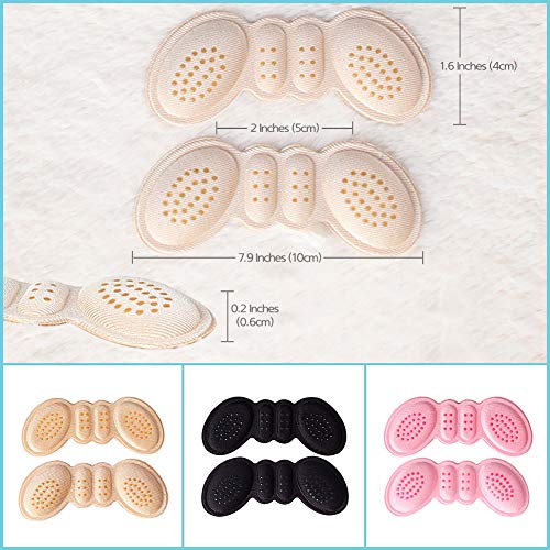 Gel Heel Cushion Inserts – High Heel Shoe Pads – Heel Grip Liner Insert (6mm Thickness, Beige)