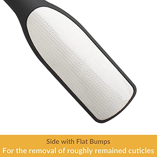Dual Sided Foot Files Callus Remover - Foot Care Pedicure Stainless Steel File to Removes Hard Skin on Wet or Dry Feet (Black)