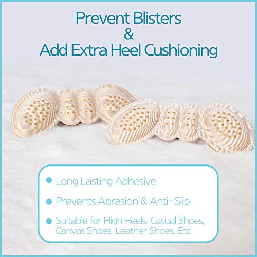 Gel Heel Cushion Inserts – High Heel Shoe Pads – Heel Grip Liner Insert (3mm Thickness, Beige)