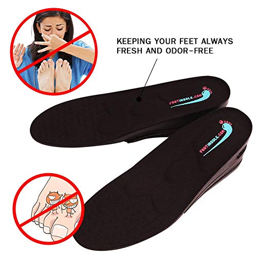 2.5 Inches Height Increase Shoe Insoles with Air Cushion - 3 Layers (2.5" UP) (Women's 5.5-9.5)