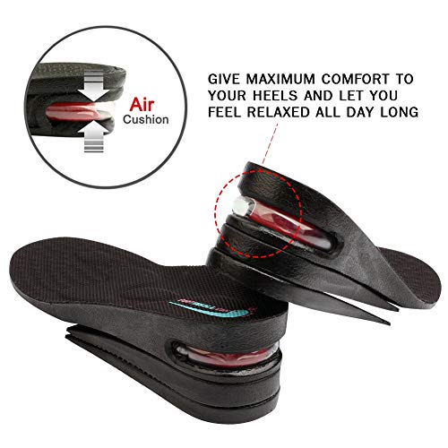 2.5 Inches Height Increase Shoe Insoles with Air Cushion - 3 Layers (2.5" UP) (Women's 5.5-9.5)
