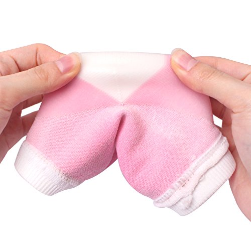 Moisturizing Gel Heel Socks for Men and Women - Open Toe Soft Silicon Sock for Dry Cracked Feet and Pain Relief (Pink) -2 Pairs